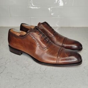 To Boot New York "Warwick" Brown Leather Perforated Cap Toe Oxford Men's Size 10